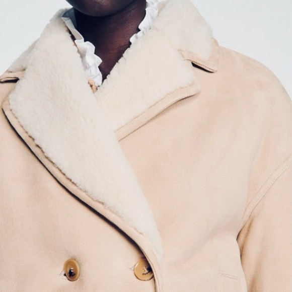 Sandro shearling jacket NWT authentic and epic - Picture 4 of 9